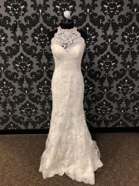 Kenneth Winston KYLIE 1580 Women's Wedding Dress Lace Ivory Size 10 | Something Blue .