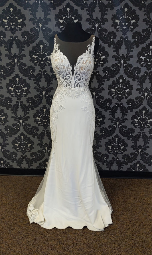 Martina Liana 1013 Women's Wedding Dress Beaded/Lace/Crepe Ivory