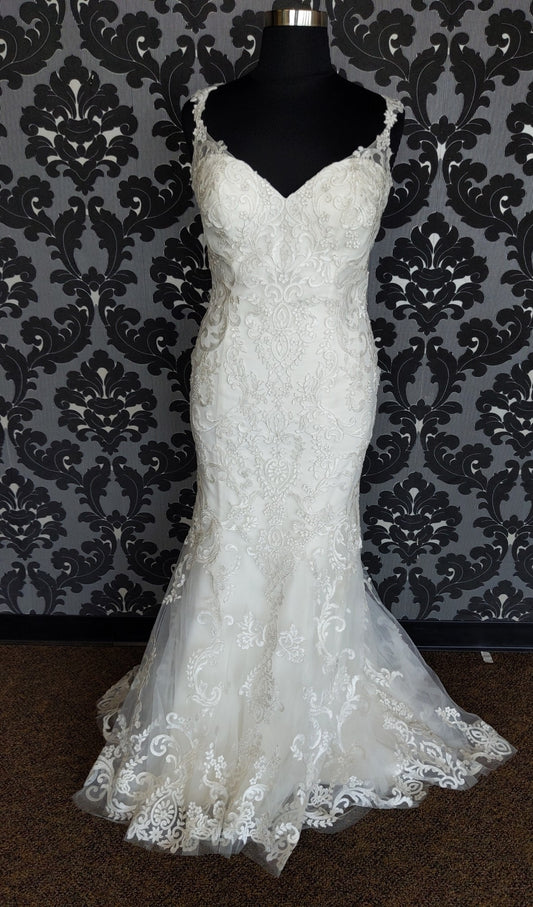 Casablanca BL3331 Wedding Dress Size 20 Lace Ivory Sleeveless Fit & Flare