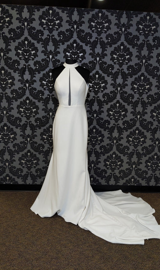 Martina Liana1341 Wedding Dress Size 12 Crepe Ivory Sleeveless Sheath