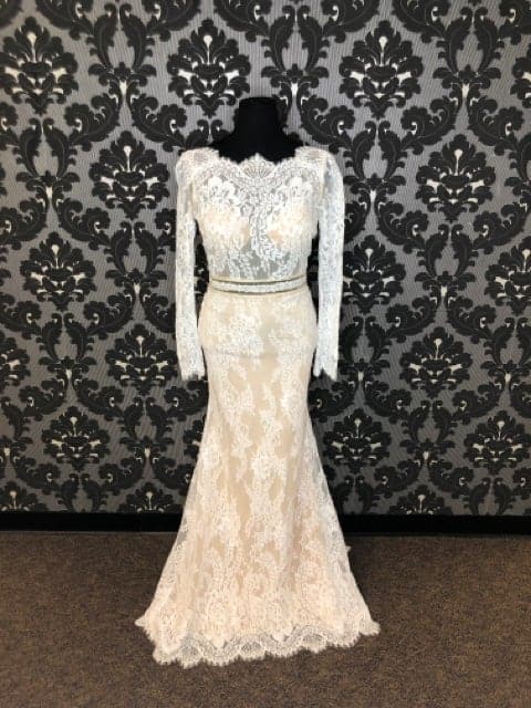 Calla Blanche 16109 NADINE Women's Wedding Dress Lace Ivory/Nude | Something Blue .