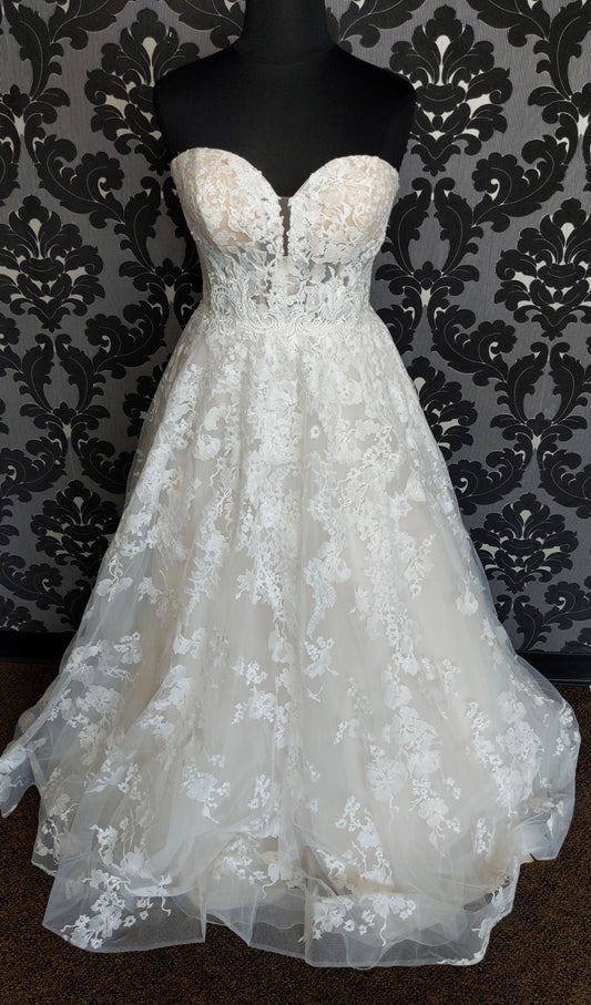 Justin Alexander88142 Wedding Dress Size 18 Sequin/Lace Ivory Strapless Ballgown
